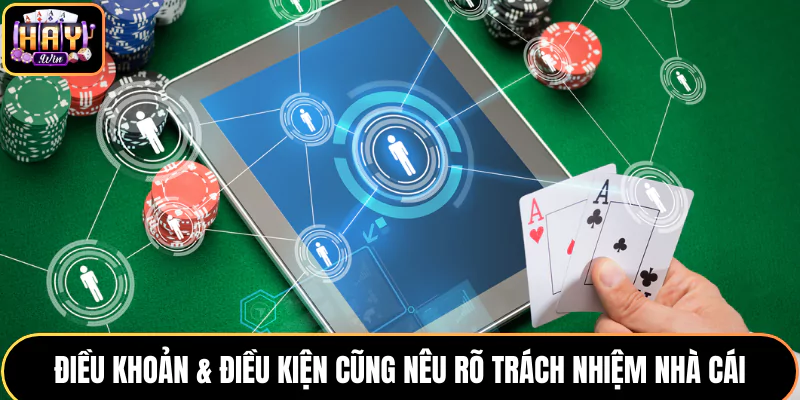 Điều khoản & điều kiện cũng nêu rõ trách nhiệm nhà cái